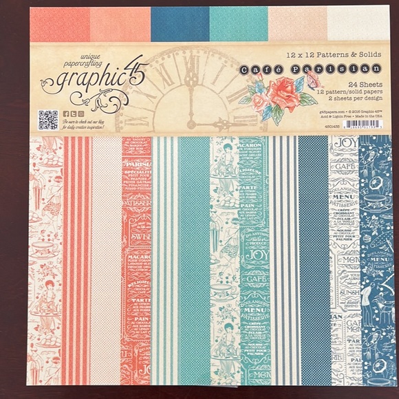 Graphic 45 Café Parisian Collection, bundle of 3 - Picture 2 of 9